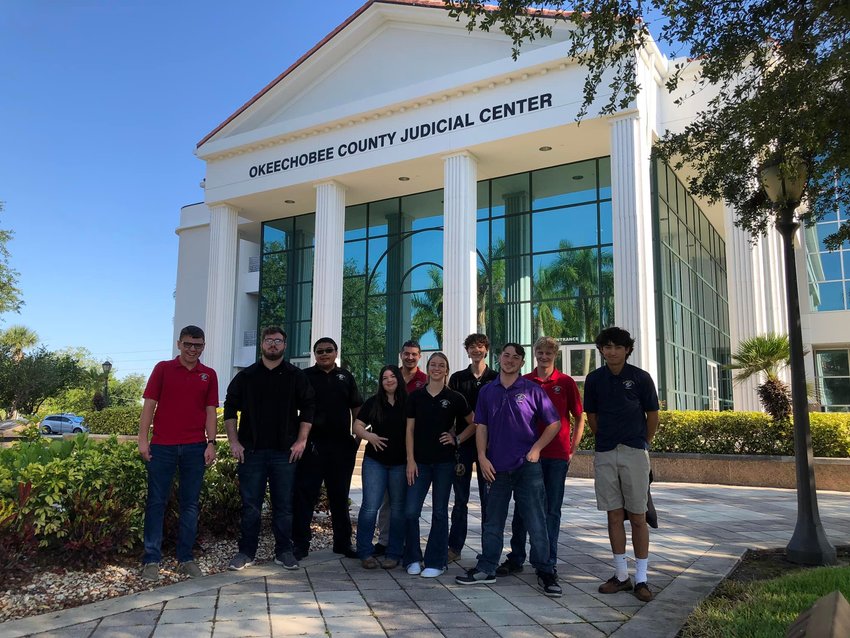 Our Seniors went to court today! They learned about jury duty, had a mock case, toured the holding cells, and all the other places inside the Okeechobee County Judicial Center. Thank you to Judge Wallace and Clerk of Courts Jerry Bryant for your time this morning. Thank you also to the countless others who work in this beautiful building who helped us along today during our field trip.